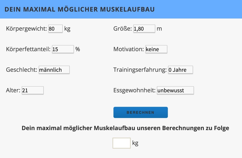 Muskelaufbau-Rechner
